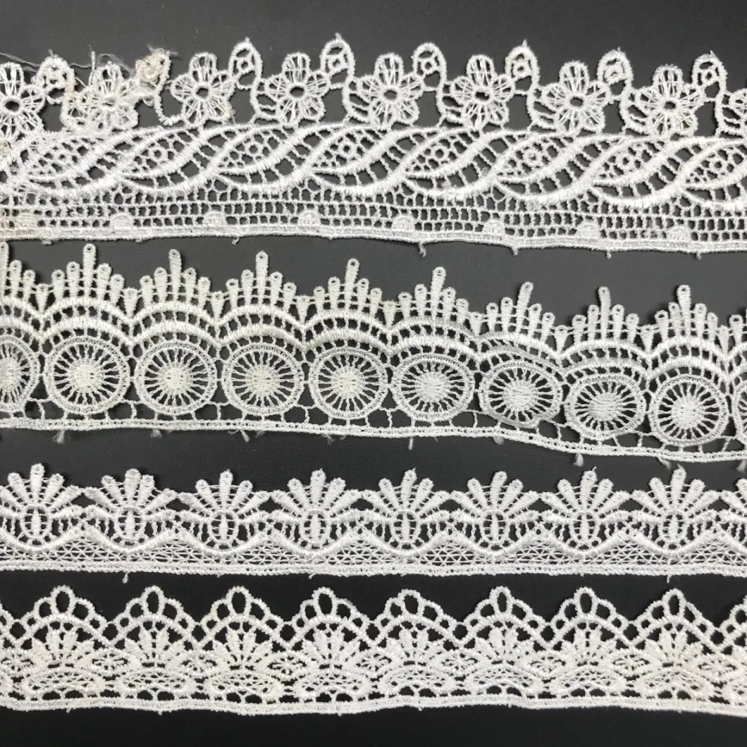 Polyester Cotton Chemical Lace Embroidery Fabric Trim for Home Textile Wedding Dress Garment Accessories